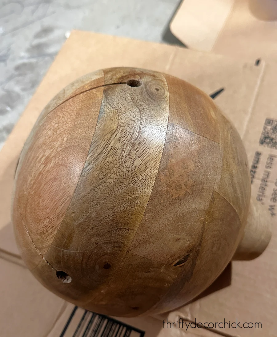 round wood Christmas bell